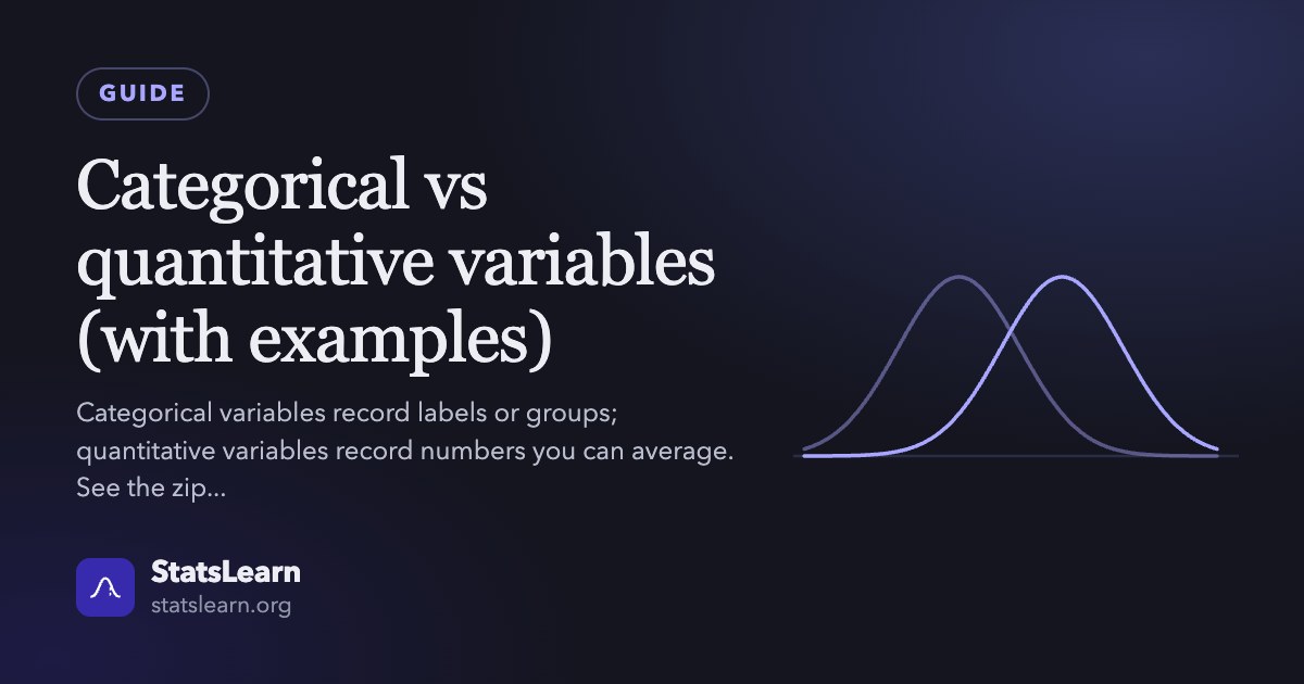 Categorical vs quantitative variables (with examples)
